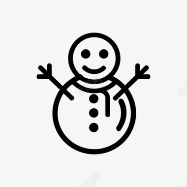 冬天的雪人雪人圣诞中风图标系列图标