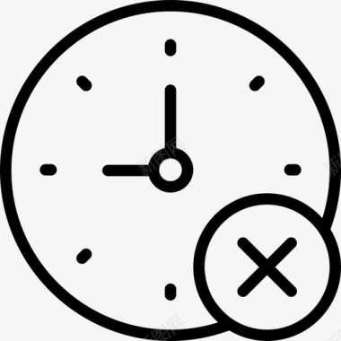 删除时钟垃圾桶时间图标图标