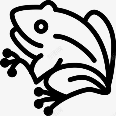 素描动物青蛙动物线图标图标