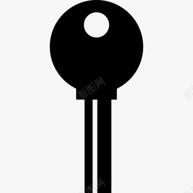 圆形现代钥匙形状带条纹安全钥匙图标图标