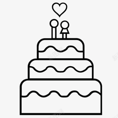 设计甜蜜婚礼蛋糕甜蜜爱情图标图标