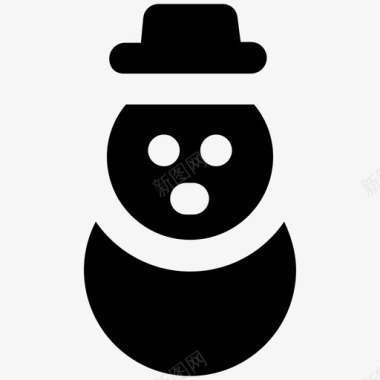 雪人冬天大礼帽图标图标