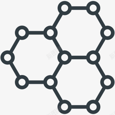 科学分子结构科学技术线图标图标