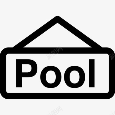 游泳池矩形悬挂标志标志灯塔图标图标