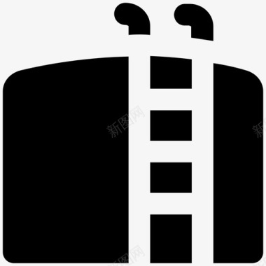 建筑梯子工业大胆的固体图标图标