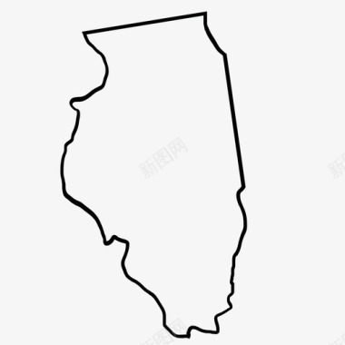 标志图集美国伊利诺伊州地图集图标图标