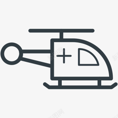 医疗健康保障空中救护医疗和健康线图标图标