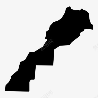 矢量导航地图摩洛哥非洲国家图标图标