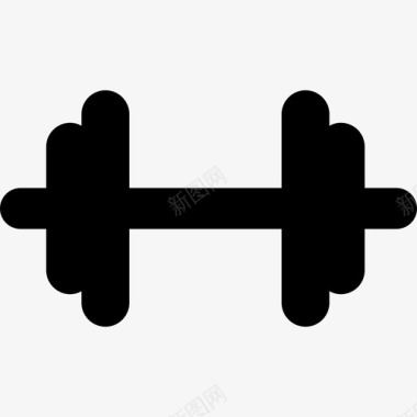 健身工具健身房哑铃黑色轮廓工具和器具灯塔图标图标