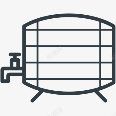 啤酒矢量啤酒桶食物线图标图标