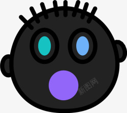 不相信震惊害怕脸图标高清图片