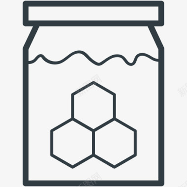 水彩蜂蜜蜂蜜罐食物线图标图标