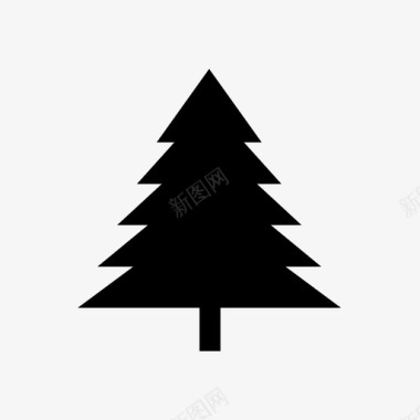 圣诞节松树剪影公园图标图标