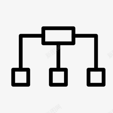 金黄色的树结构关系组织图标图标