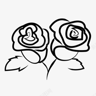玫瑰浪漫爱情象征图标图标