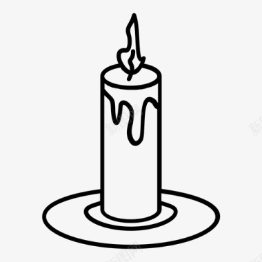 蜡烛明火熔蜡图标图标