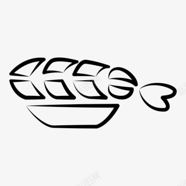 镰状尾巴虾海鲜葱图标图标