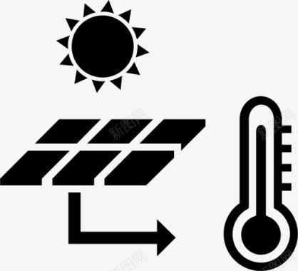 热水汽太阳能热能太阳能可再生能源图标图标