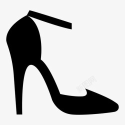 高脚尖女士鞋系带高跟鞋stilletto不舒服图标高清图片