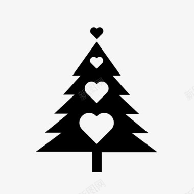 冷杉圣诞树装饰家庭图标图标
