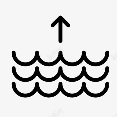 涨潮波浪水图标图标