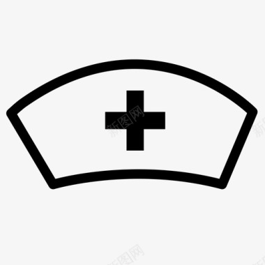 红十字护士帽医疗健康图标图标