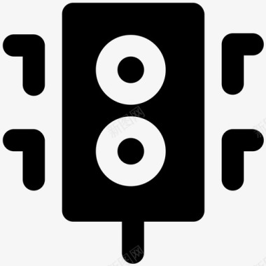 交通灯和开发大胆的固体图标图标
