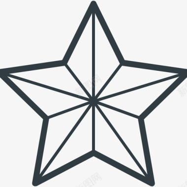 五角星科技线图标图标