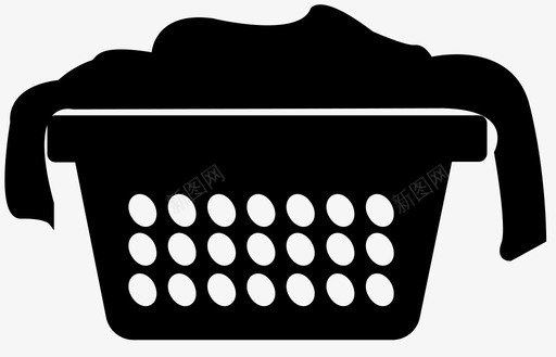 布料折叠洗衣篮洗衣篮家务活满篮图标图标