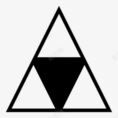 四倍三角形三原力点图标图标