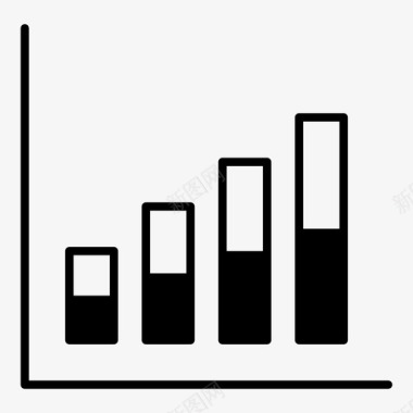 上升条形图统计研究图标图标