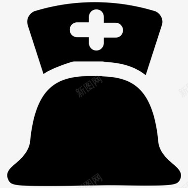 常规护士帽护士帽医学大胆的固体图标图标