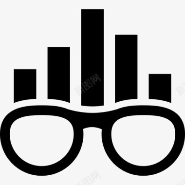 带条形图案眼镜的智能等级符号图标图标
