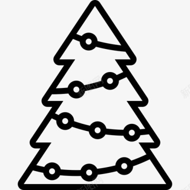 圣诞树五彩缤纷装饰图标图标