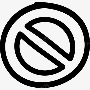 白色禁止符号禁止手绘符号轮廓标志手绘图标图标
