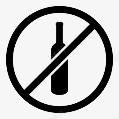 不准喝酒酒杯管制图标图标