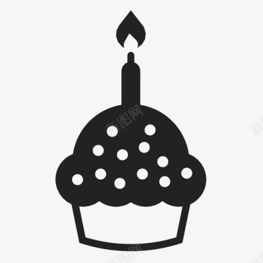 麦子蛋糕纸杯蛋糕生日蜡烛图标图标