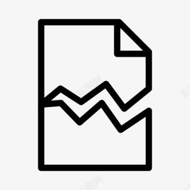 损坏的文件纸张管理图标图标