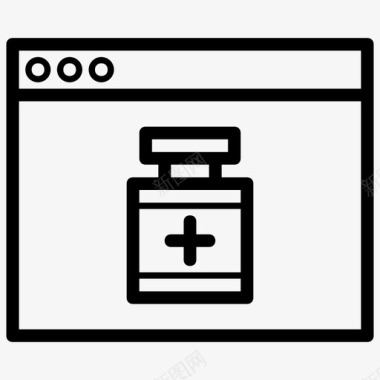商务互联网在线药房药物线路图标图标