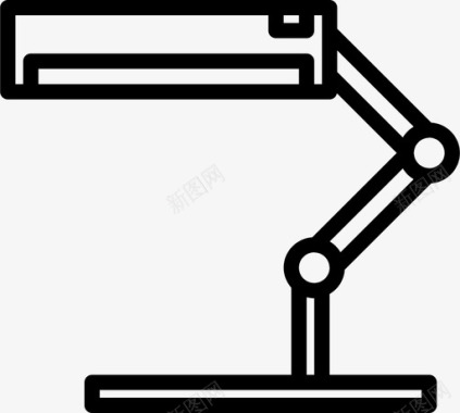 办公户型渲染办公灯台灯阅读灯图标图标