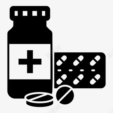 处方药药片药瓶药图标图标