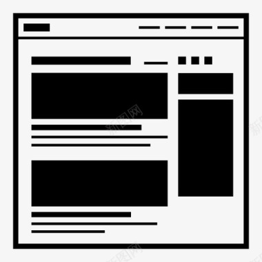 网站博客线框窗口图标图标