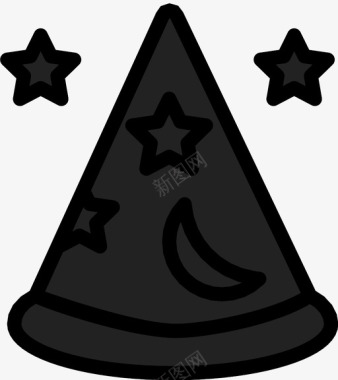 卡通护士帽巫师帽符号咒语图标图标