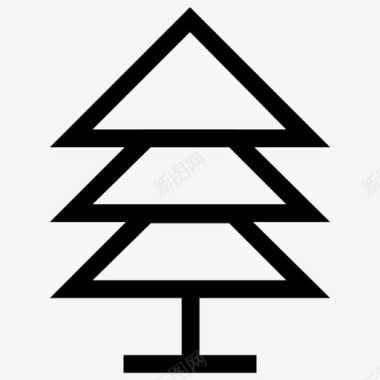 松树冬天雪图标图标