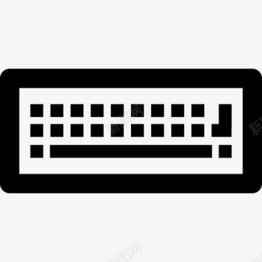 从俯视图的键盘带按钮和条电脑图标图标
