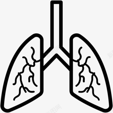 人体肺部健身向量线图标图标