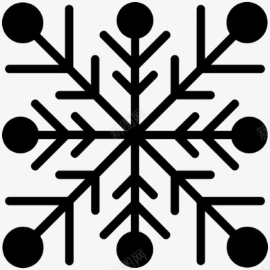 雪堆雪花圣诞雪花吹雪机图标图标