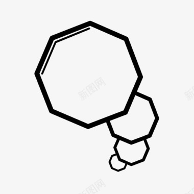 性冷淡风格八角形风格演讲图标图标