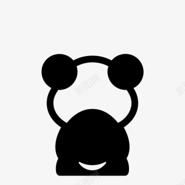 熊猫熊动物竹子图标图标