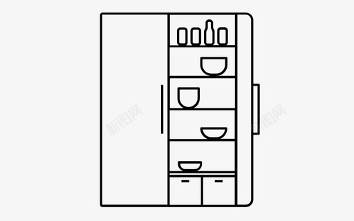 冷藏是合计冰箱冷藏冷冻图标图标